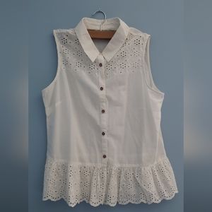 Cleo Pettites Medium White Blouse